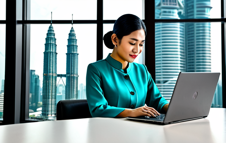 **

"A fully clothed Malaysian woman in a modest baju kurung, working on a laptop at a desk in a bright, modern office overlooking the Petronas Twin Towers. Professional attire, safe for work, appropriate content, perfect anatomy, natural proportions, professional photography, high quality, family-friendly."

**
